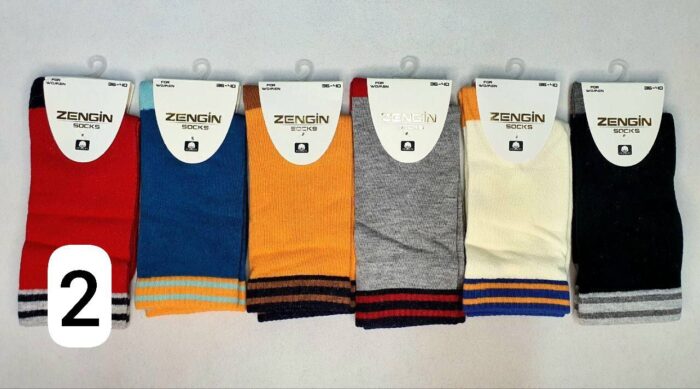 جوراب ساقدار زنانه پنبه ترک - تصویر 2