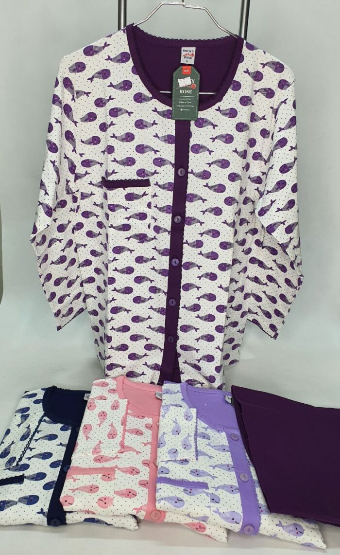 3621 بلوز شلوار آ.کوتاه ماهی 436 راکی XXL - تصویر 1