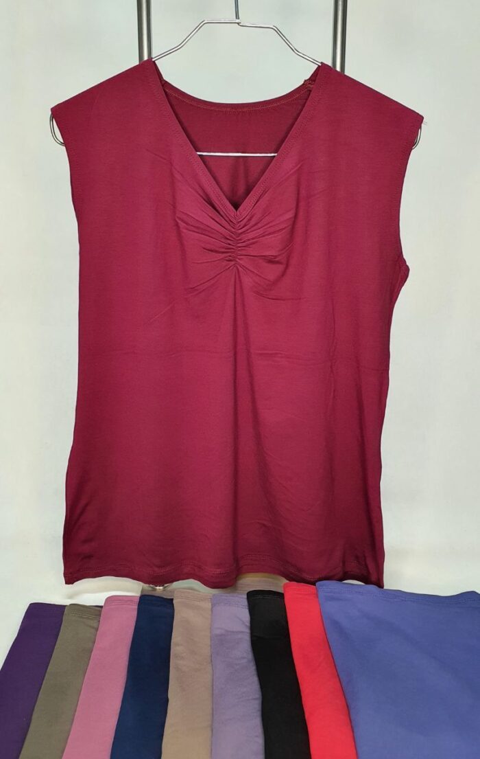 4582 تاپ حلقه ای ویسکوز اعلا چین دار کشمیر - تصویر 1